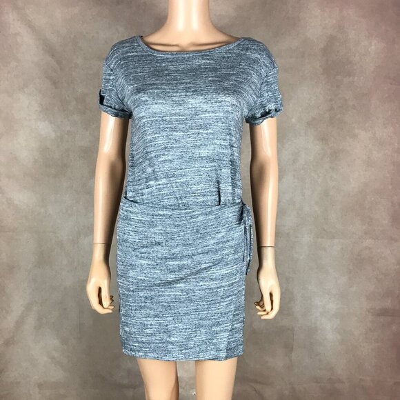 ANTHROPOLOGIE Gray Mini Wrap Dress XS - Picture 2 of 8